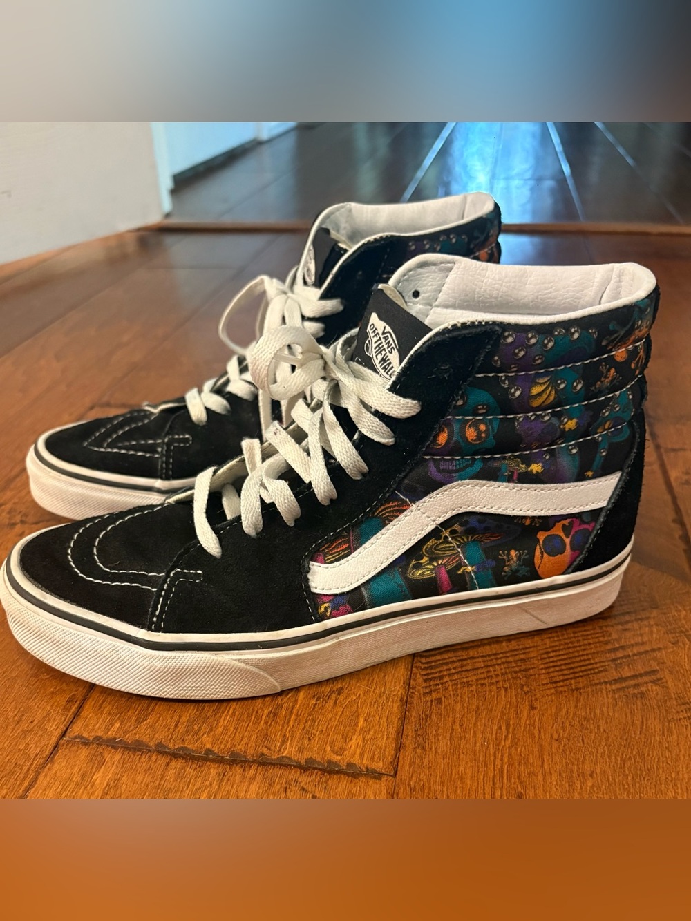 Vans Sk8-Hi Dia De Los Muertos Day of the Dead Skull Mushroom Sneakers M 7.5 W 9